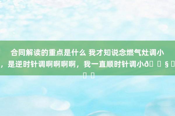 合同解读的重点是什么 我才知说念燃气灶调小火，是逆时针调啊啊啊啊，我一直顺时针调小😧 ​​