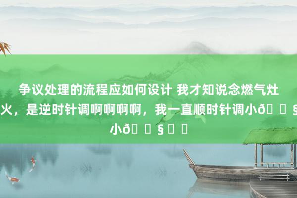 争议处理的流程应如何设计 我才知说念燃气灶调小火，是逆时针调啊啊啊啊，我一直顺时针调小😧 ​​