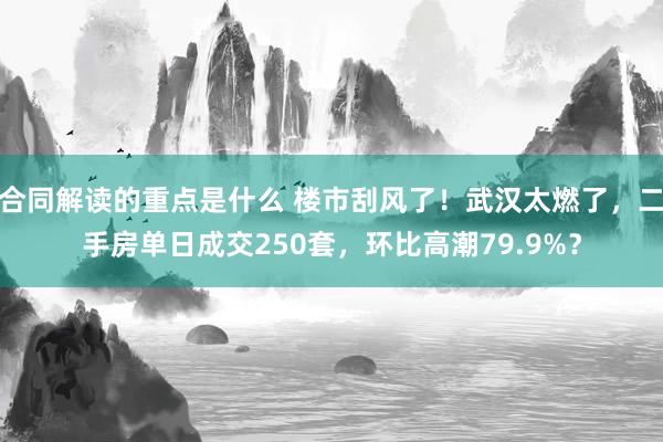 合同解读的重点是什么 楼市刮风了！武汉太燃了，二手房单日成交250套，环比高潮79.9%？