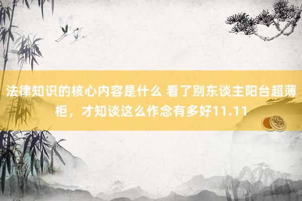 法律知识的核心内容是什么 看了别东谈主阳台超薄柜，才知谈这么作念有多好11.11