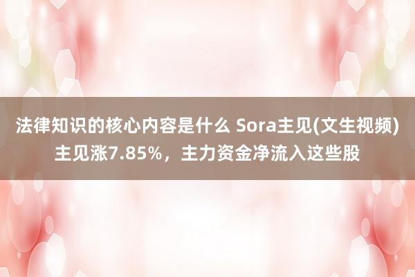 法律知识的核心内容是什么 Sora主见(文生视频)主见涨7.85%，主力资金净流入这些股