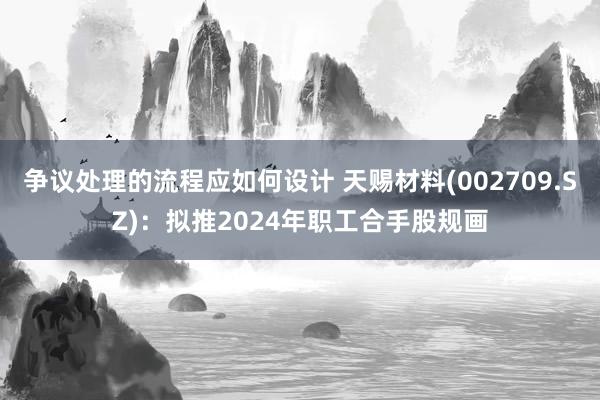 争议处理的流程应如何设计 天赐材料(002709.SZ)：拟推2024年职工合手股规画