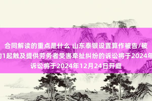 合同解读的重点是什么 山东泰银设置算作被告/被上诉东说念主的