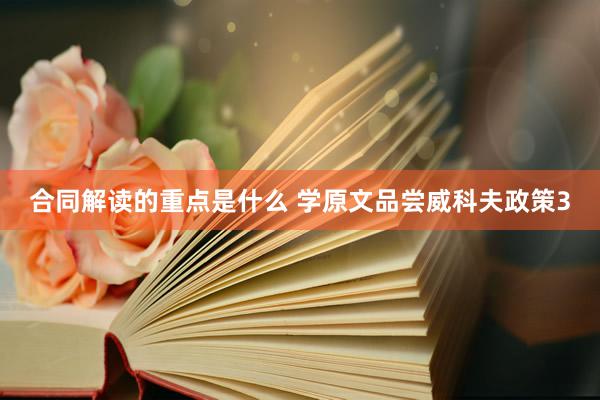 合同解读的重点是什么 学原文品尝威科夫政策3