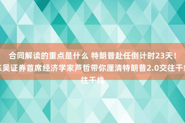 合同解读的重点是什么 特朗普赴任倒计时23天！东吴证券首席经济学家芦哲带你厘清特朗普2.0交往干线