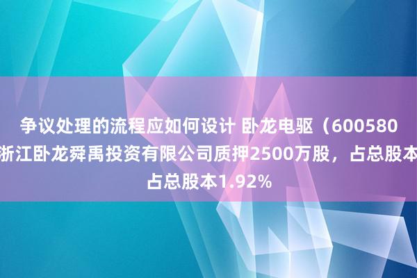 争议处理的流程应如何设计 卧龙电驱（600580）推动浙江卧