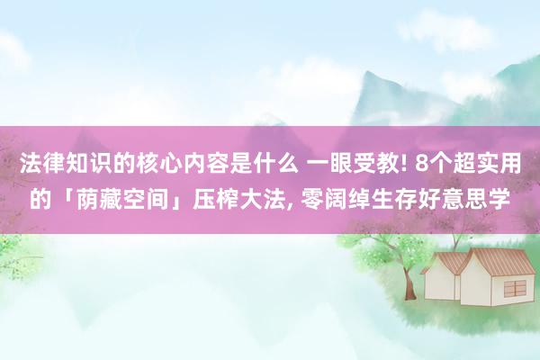 法律知识的核心内容是什么 一眼受教! 8个超实用的「荫藏空间