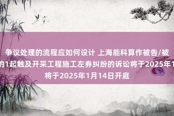 争议处理的流程应如何设计 上海能科算作被告/被上诉东谈主的1起触及开采工程施工左券纠纷的诉讼将于2025年1月14日开庭