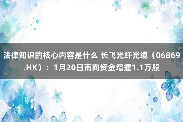 法律知识的核心内容是什么 长飞光纤光缆（06869.HK）：