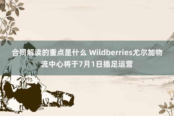 合同解读的重点是什么 Wildberries尤尔加物流中心将于7月1日插足运营