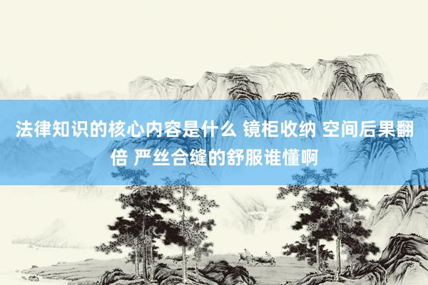 法律知识的核心内容是什么 镜柜收纳 空间后果翻倍 严丝合缝的