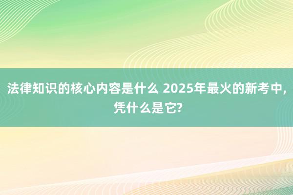 法律知识的核心内容是什么 2025年最火的新考中, 凭什么是它?