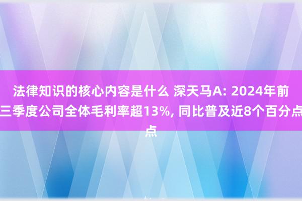 法律知识的核心内容是什么 深天马A: 2024年前三季度公司全体毛利率超13%, 同比普及近8个百分点