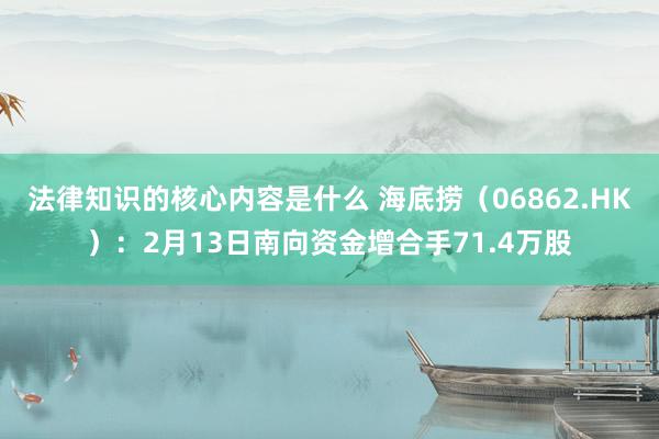 法律知识的核心内容是什么 海底捞（06862.HK）：2月13日南向资金增合手71.4万股