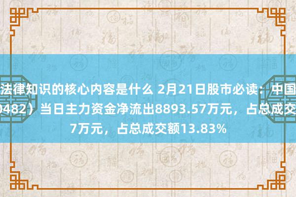 法律知识的核心内容是什么 2月21日股市必读：中国能源（600482）当日主力资金净流出8893.57万元，占总成交额13.83%